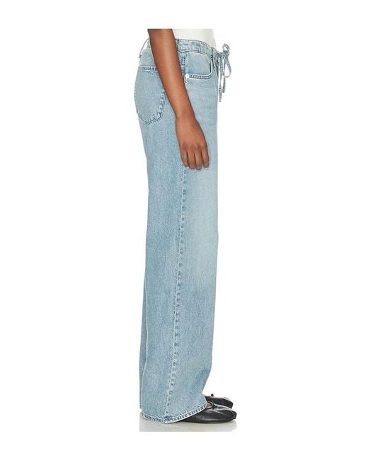 Rag & Bone Blue Featherweight Phoebe Drawstring Wide Jeans
