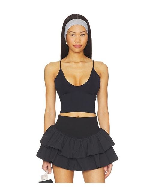 Free People Black Round Two Skinny Strap Tank
