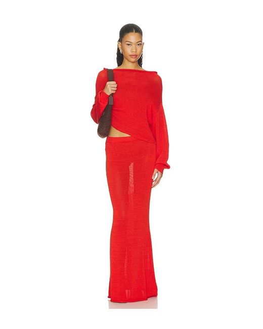 SER.O.YA Red Kora Knit Skirt