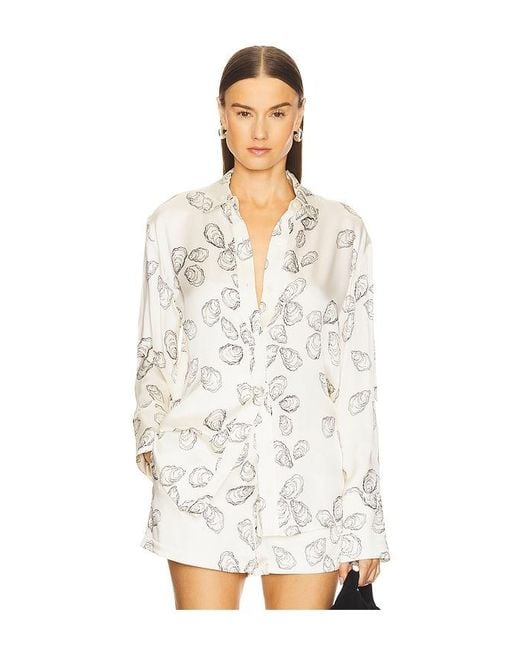 Camisa Avalon En Color Crema Talla En Anine Bing de color White