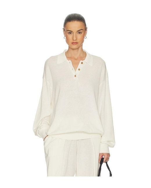 Helsa White Dalisay Oversized Polo