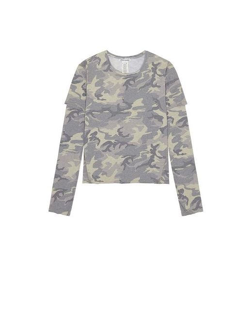 Jaded London White Double Layer Mist Long Sleeve Tee for men