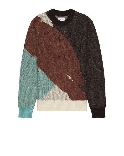Norse Projects Brown Arild Alpaca Mohair Jacquard Sweater for men