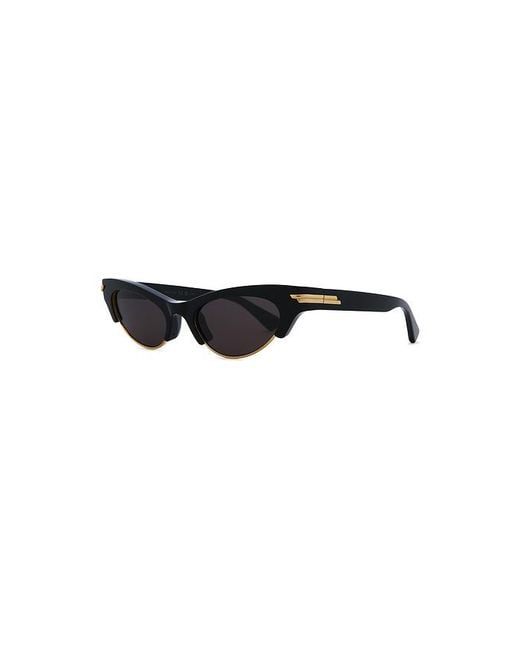 Bottega Veneta Black Bold Ribbon Cat Eye Sunglasses