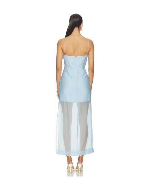 Amanda Uprichard Blue Jenny Midi Dress