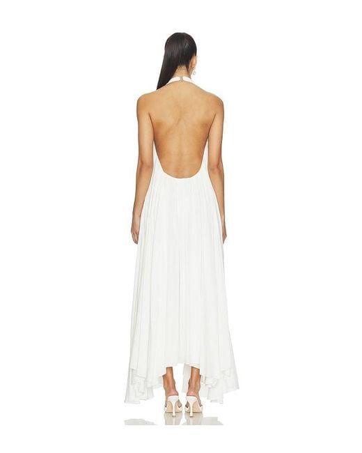 AEXAE White Drape Maxi Dress