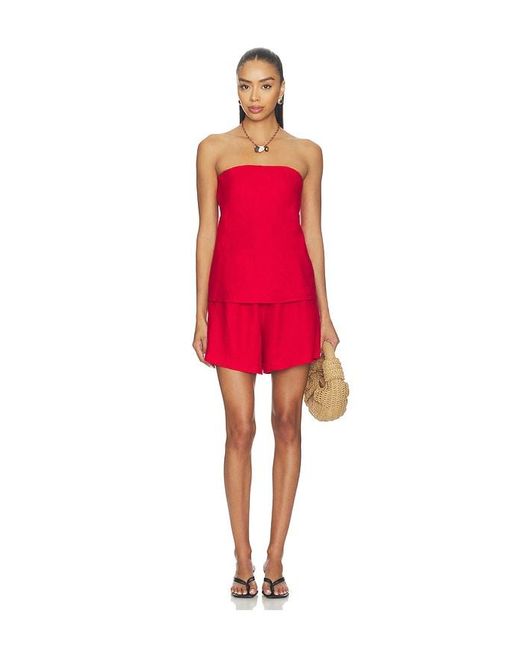 DONNI. Red X Revolve The Linen Midi Short