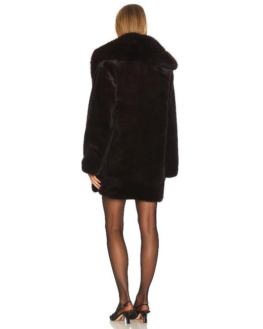 Adrienne Landau Black Faux Fox & Mink Coat