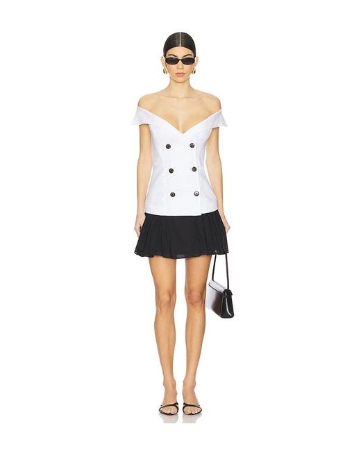 Bardot White Eliora Button Front Top