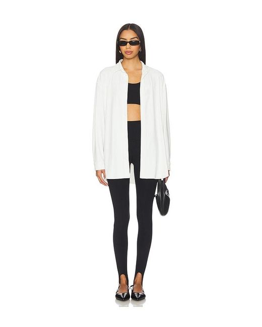 Splits59 White Kate Airweight Lite Button Down Top