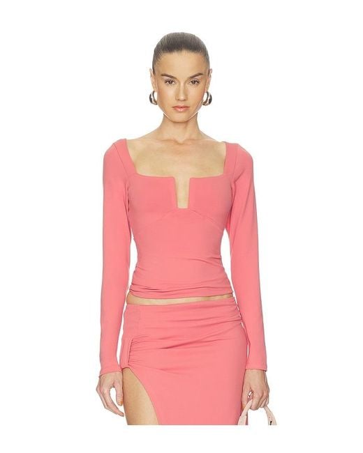 Susana Monaco Pink Square Wire Top