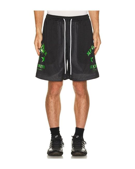 Memory Lane Black Mesh Double Layer Shorts for men