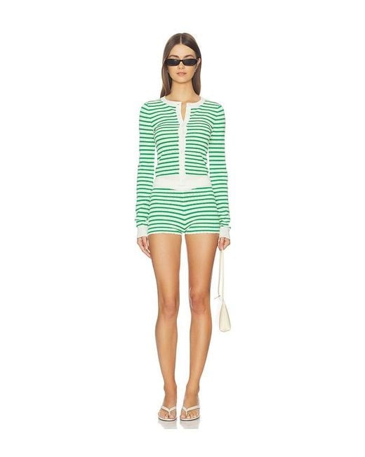 ALL THE WAYS Green Channing Knit Short Set