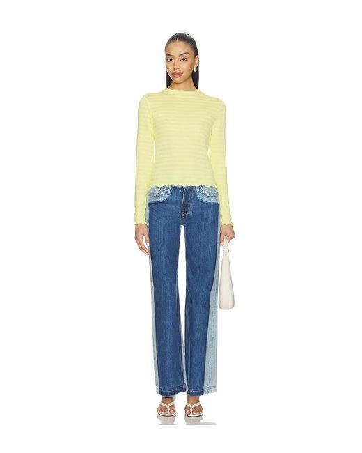 Halfdays Blue Ynes Long Sleeve Top