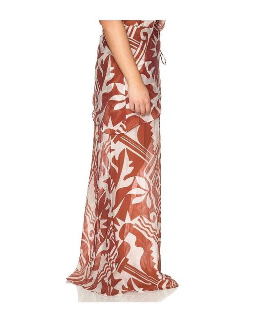 L'academie Red Caila Maxi Skirt
