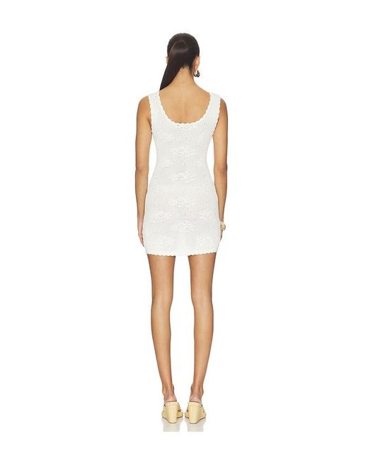 Frankie's Bikinis White Cameron Crochet Mini Dress