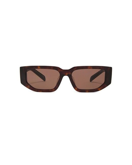 Prada Brown Rectangular Frame Sunglasses for men