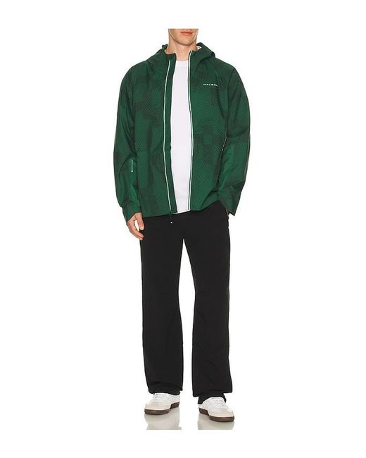 Malbon Green Performance Full Zip Rain Jacket for men
