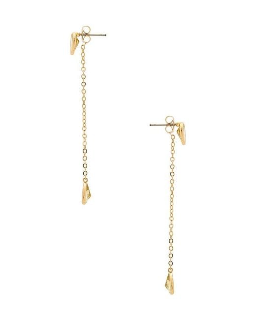 Ettika White Radiant Gem Linear Chain Drop Earrings