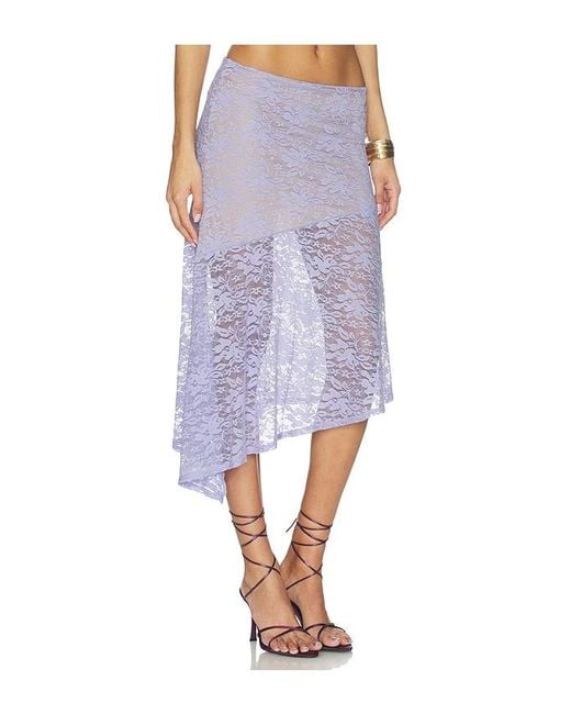 Runaway the Label Purple Ava Flounce Midi Skirt