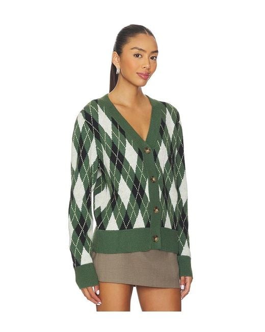 ALL THE WAYS Green Evelyn Argyle Cardigan