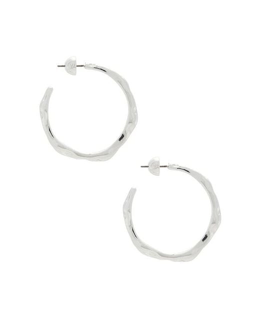 Ettika White Classical Wave Hoops