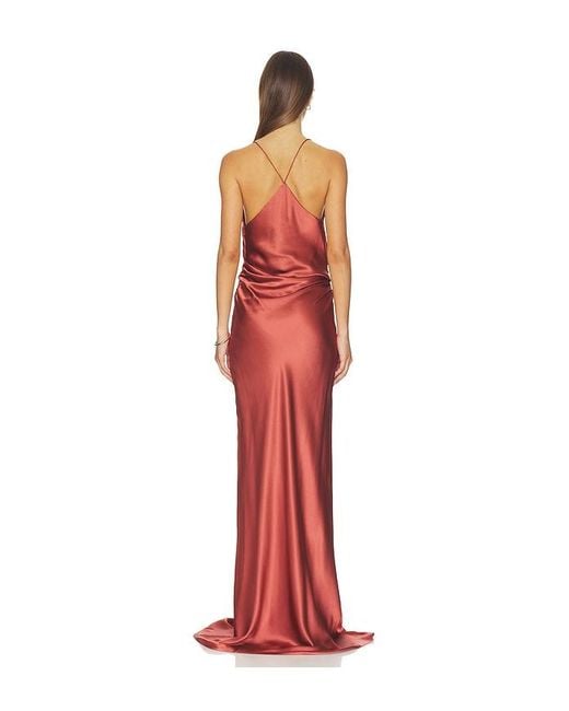 The Sei Red Cowl Bias Gown