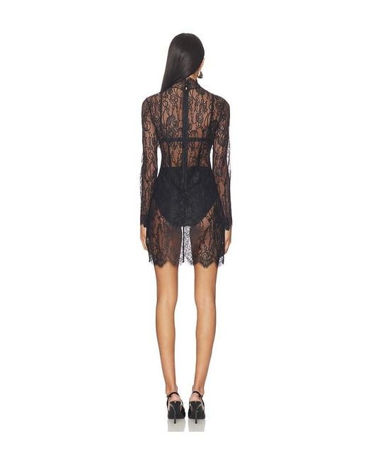 L'Agence Black Henrietta Lace Mini Dress