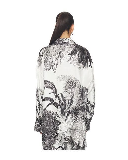 The Attico White Feather Print Shirt