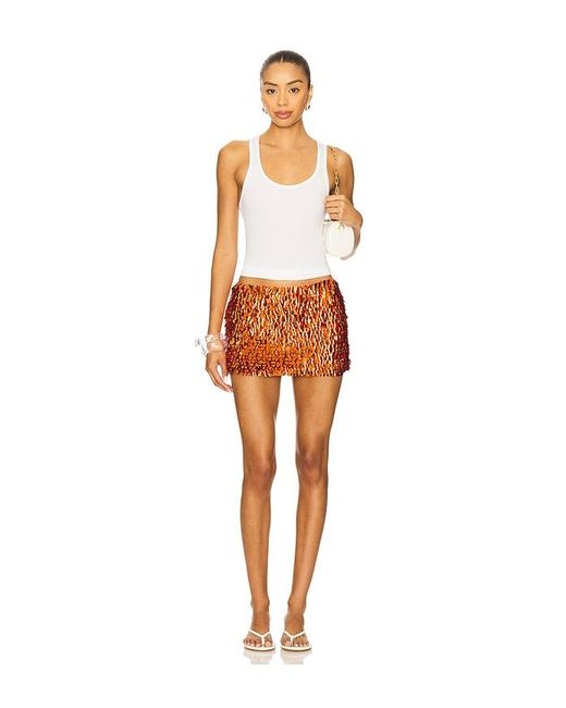 Kim Shui Orange Sequin Mini Skirt