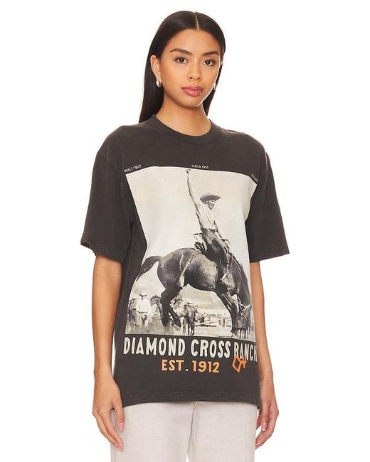 Diamond Cross Ranch Black Saddle Tee