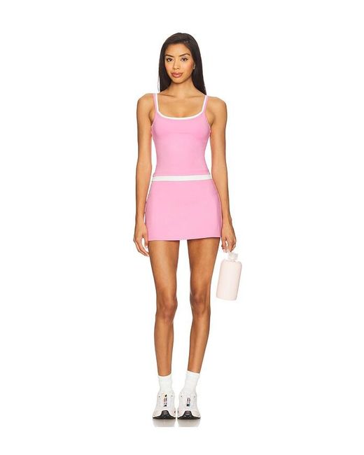 WellBeing + BeingWell Pink Flowwell Tally Skirt
