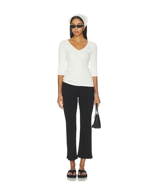Bobi Black Seamed Cropped Flare