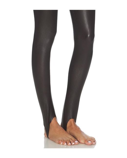 Commando Black Faux Leather Stirrup Legging