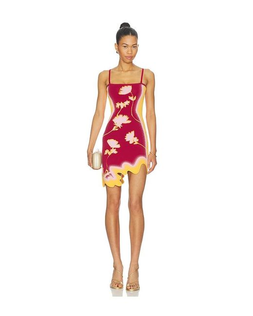 Ph5 Red Lyndon Wavy Mini Dress