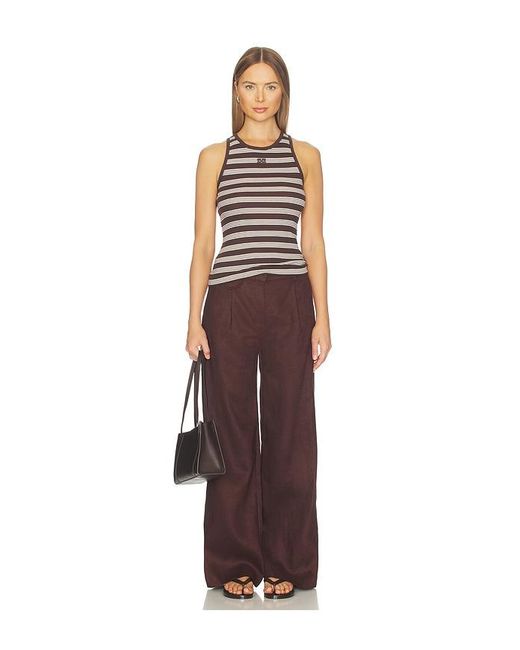 Ganni Brown Soft Cotton Rib Tank Top