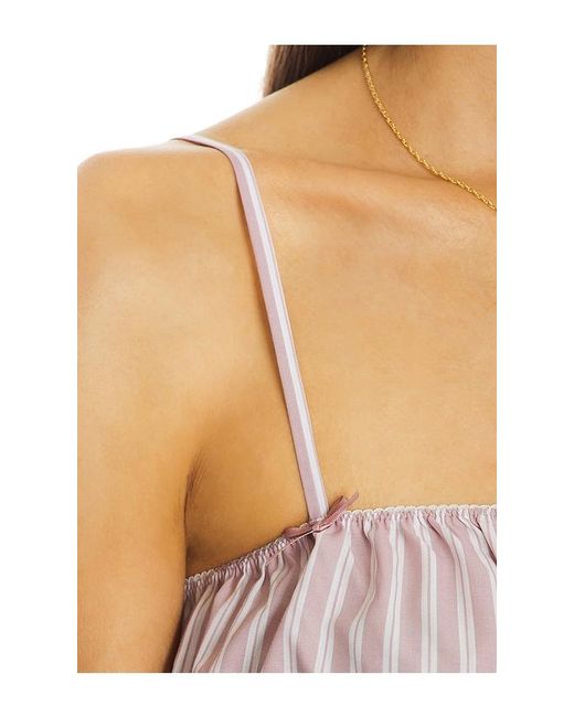 Helsa White Wide Stripe Poplin Camisole