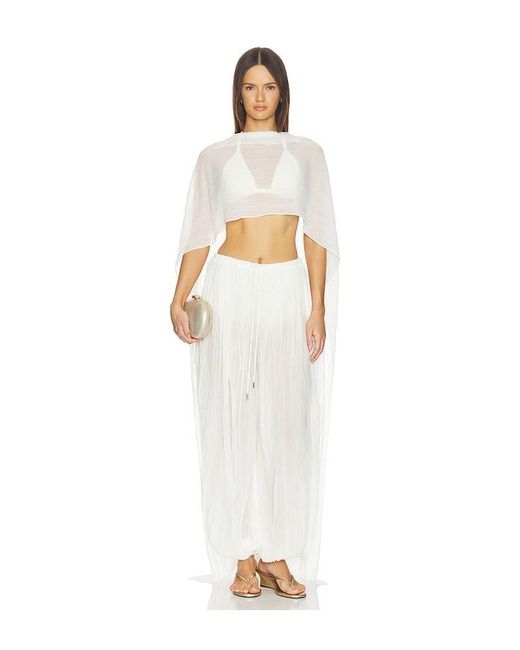 Jonathan Simkhai White Afton Crinkle Jersey Balloon Pant