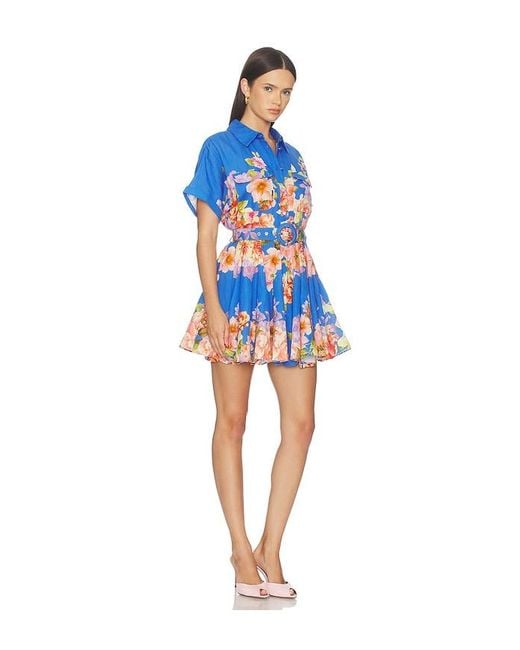 Hemant & Nandita Blue Short Dress With Buckle Belt