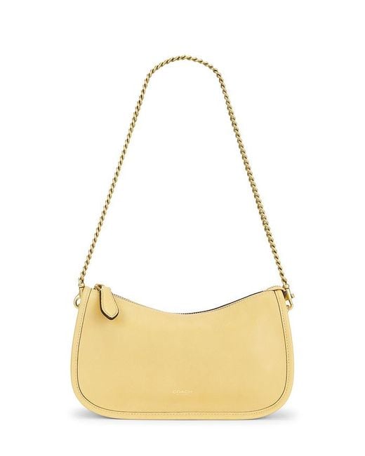 COACH Metallic Natural Grain Leather Waverly Shoulder Bag