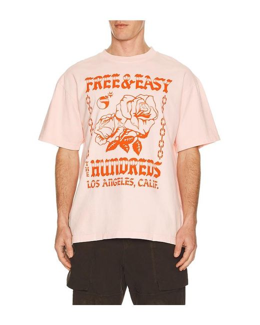 The Hundreds Orange X Free And Easy Rose T-Shirt for men