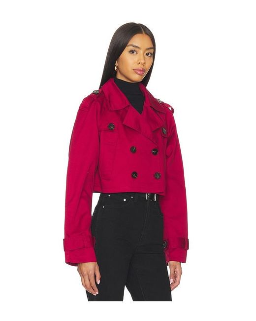 MORE TO COME Red Marja Cropped Trench