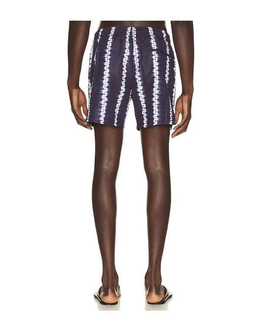 Commas Blue Shibori Stripe Classic Swim Short for men