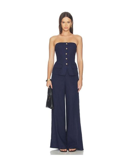 Generation Love Blue Quinn Linen Bustier