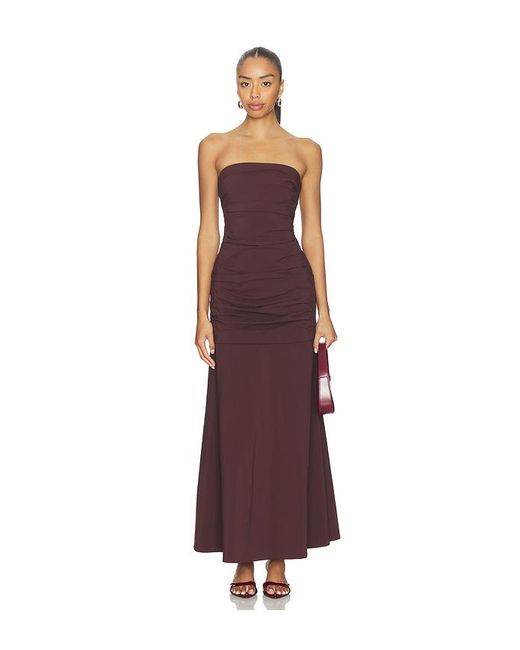St. Agni Purple Raffkleid, Trägerlos, Lang Geschnitten