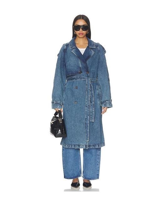 Anine Bing Blue Rickie Maxi Trench