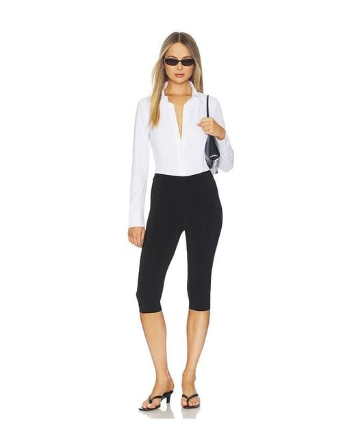 Commando White Klassischer Gerippter Hemdbody Mit Button-Down-Kragen