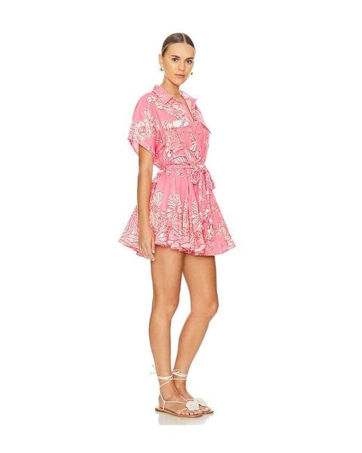 Hemant & Nandita Pink Short Dress With Tie Up
