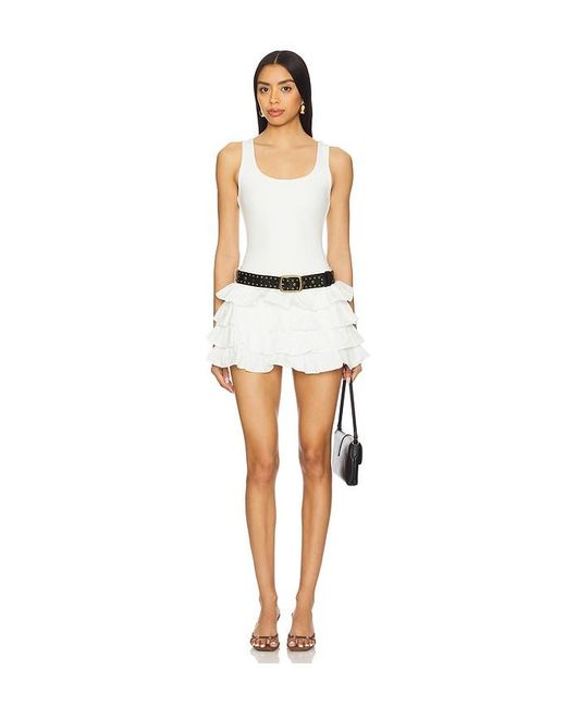 Show Me Your Mumu White X Revolve Rita Ruffle Skort Dress