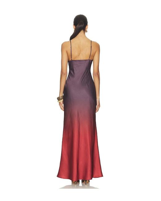 SNDY'S Red Amaya Bias Maxi Dress